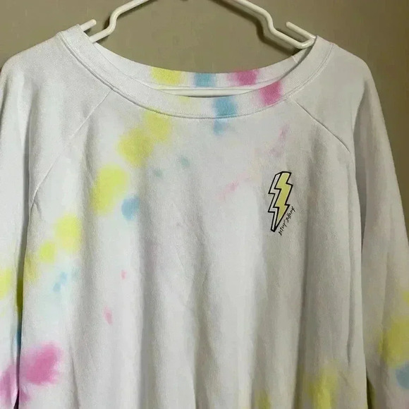 Betsey Johnson Angled‎ Tie Dye Sweatshirt White - Picture 6 of 10